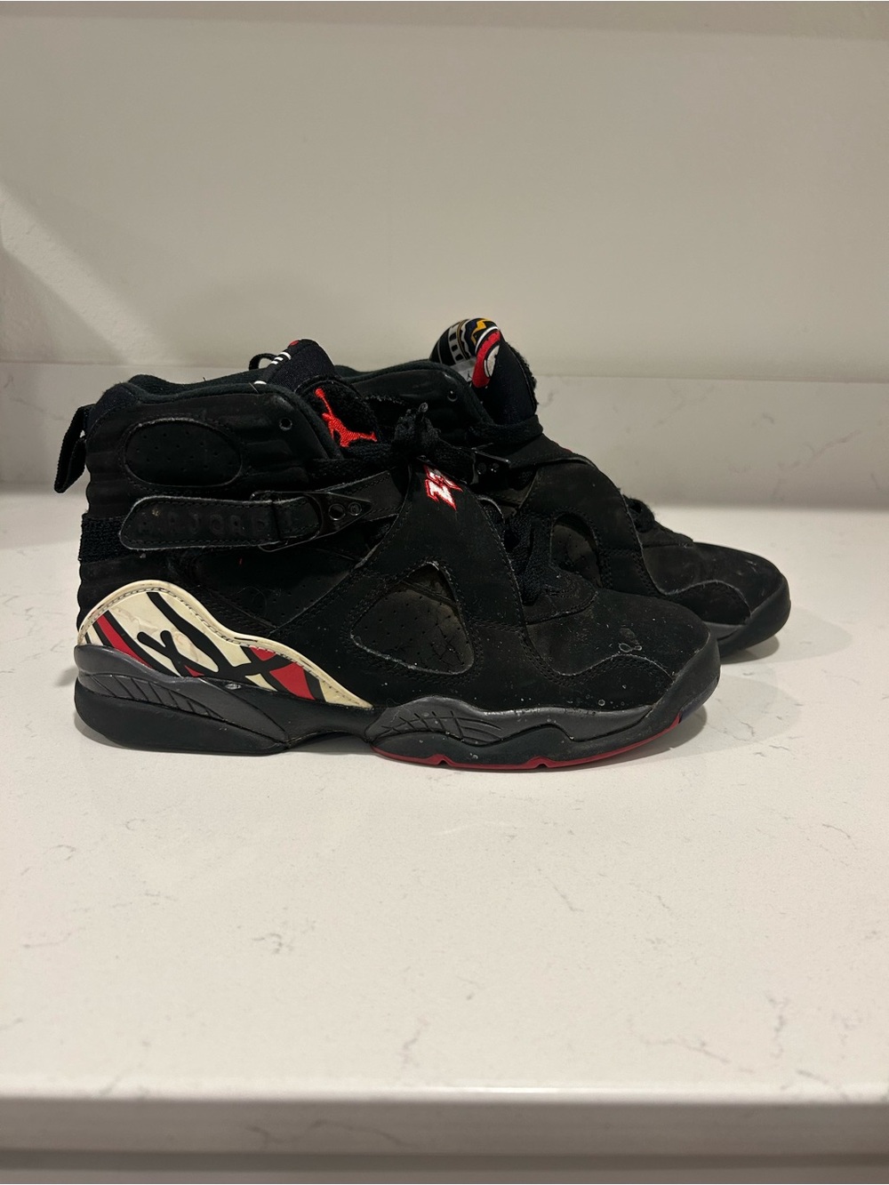 Kids Jordan Retro Black & Red High-Top Sneakers